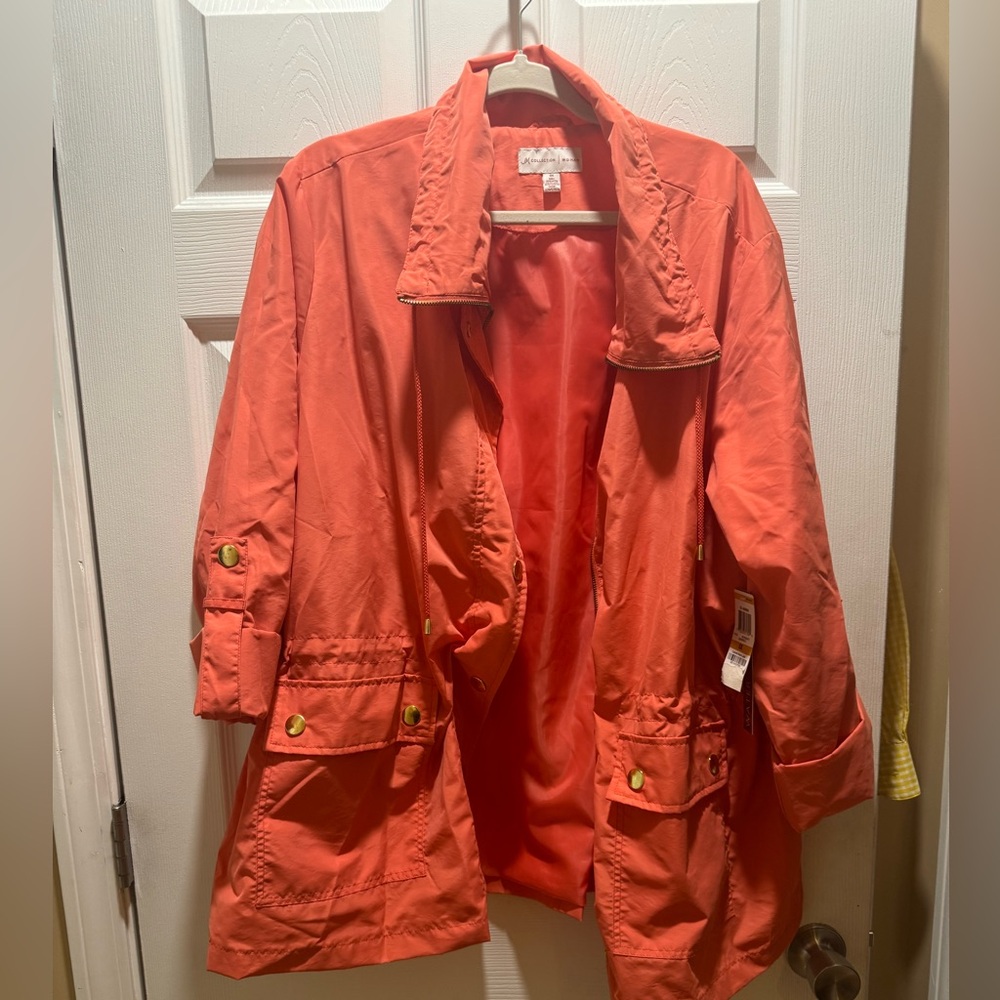 JM Collection Orange Utility Jacket